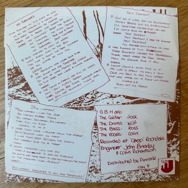 G.B.H, Charged No Survivors (Clay - UK original) (VG+) 7"