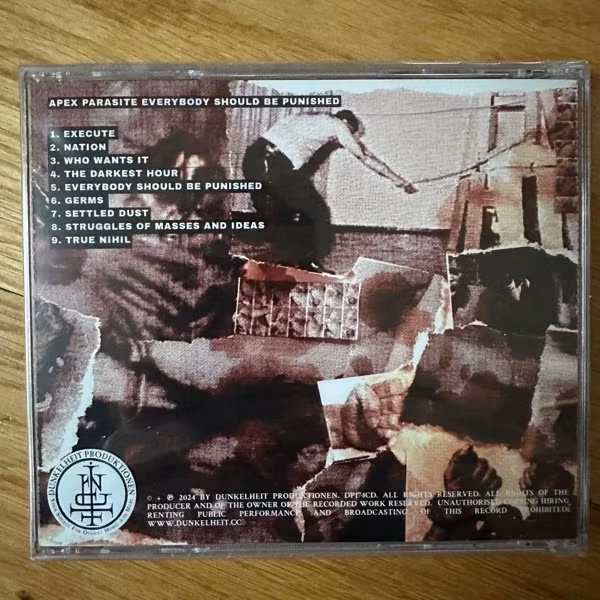 APEX PARASITE Everybody Should Be Punished (Dunkelheit - Germany original) (SS) CD