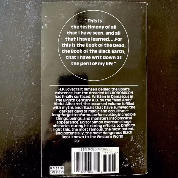 NECRONOMICON (VG+) BOOK