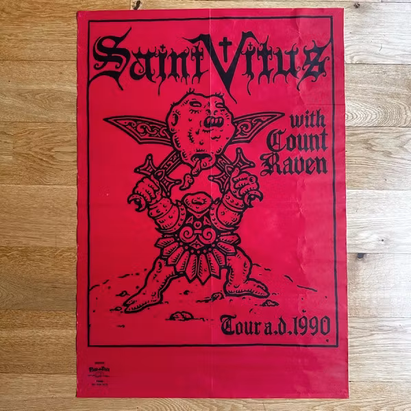 SAINT VITUS / COUNT RAVEN Tour 1990 (VG+) POSTER