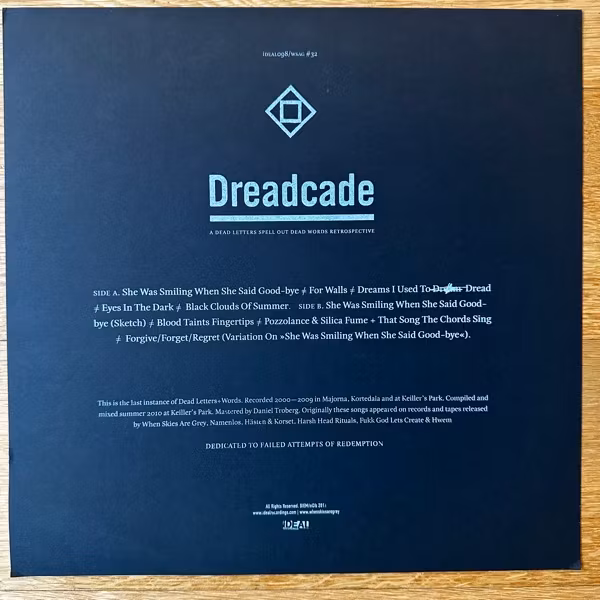 DEAD LETTERS SPELL OUT DEAD WORDS Dreadcade (iDEAL - Sweden original) (EX) LP