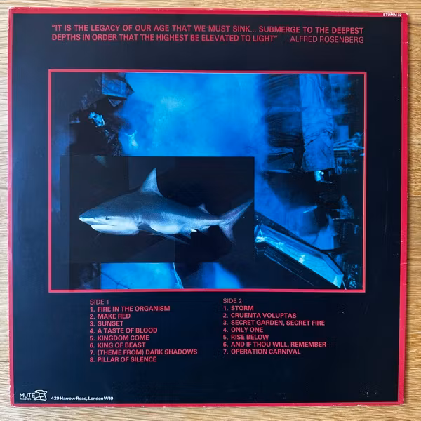 NON Blood & Flame (Mute - UK original) (VG+/EX) LP