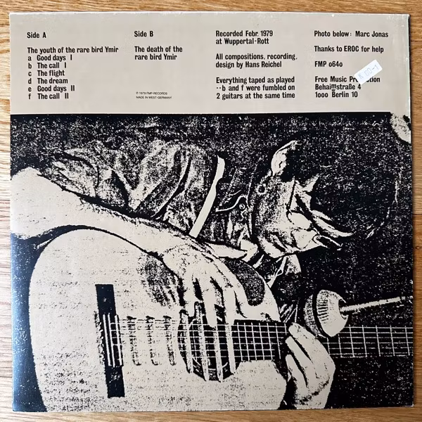 HANS REICHEL The Death Of The Rare Bird Ymir (FMP - Germany original) (VG+/EX) LP