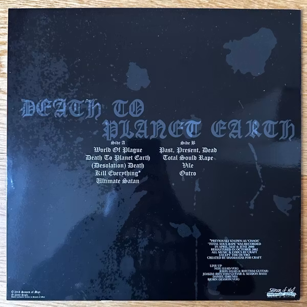 CRAFT Total Soul Rape (White vinyl) (Season Of Mist Underground Activists – France reissue) (EX/NM) LP