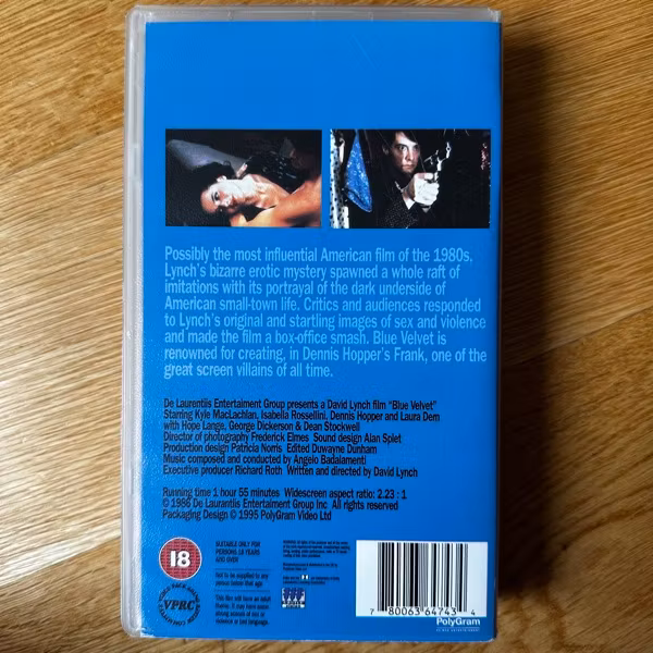 BLUE VELVET (EX) VHS
