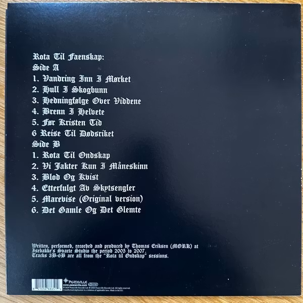 MORK Rota Til Ondskap (Peaceville - UK reissue) (VG+/NM) LP