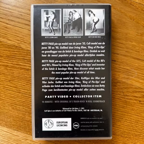 BETTIE PAGE The Exotic Dances of (Cult Epics) (EX) VHS