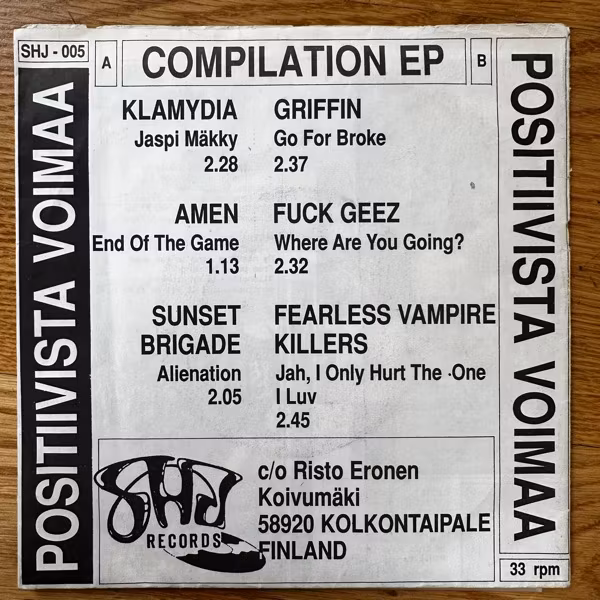 VARIOUS Positiivista Voimaa (SHJ - Finland original) (VG/VG+) 7"