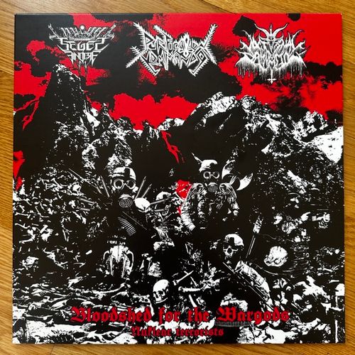 SEGES FINDERE / PURIFICATION KOMMANDO / NOCTURNAL DAMNATION Bloodshed For The Wargods (Nuclear Terrorists) (Iron Bonehead - Germany original) (EX) LP