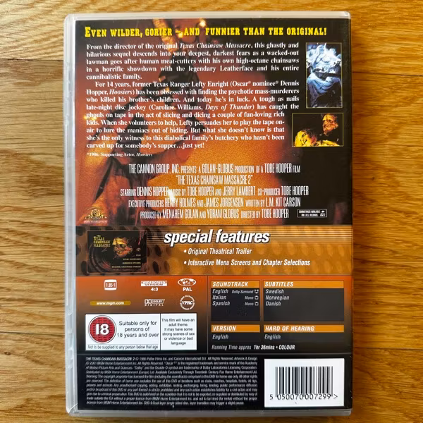TEXAS CHAINSAW MASSACRE 2 (UK) (NM) DVD