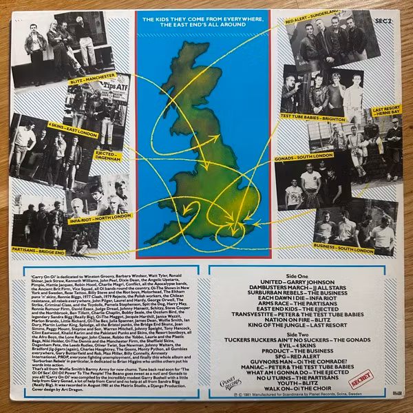 VARIOUS Carry On Oi!! (Planet - Scandinavia original) (EX) LP