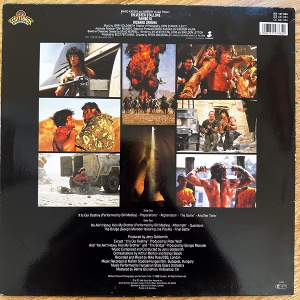 SOUNDTRACK Jerry Goldsmith – Rambo III (Scotti Bros. - Germany original) (VG+/VG) LP