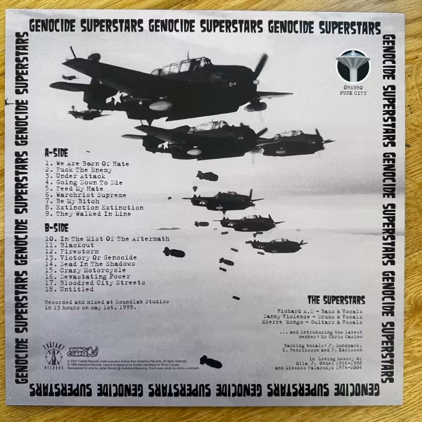 GENOCIDE SUPERSTARS We Are Born Of Hate (Welcome To Motorcycle Hell) (Marble vinyl) (Tvåtakt - Sweden reissue) (VG+/NM) LP