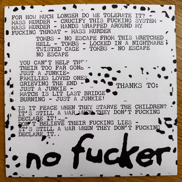 NO FUCKER Tombs (No Real Music - USA original) (NM/EX) 7"