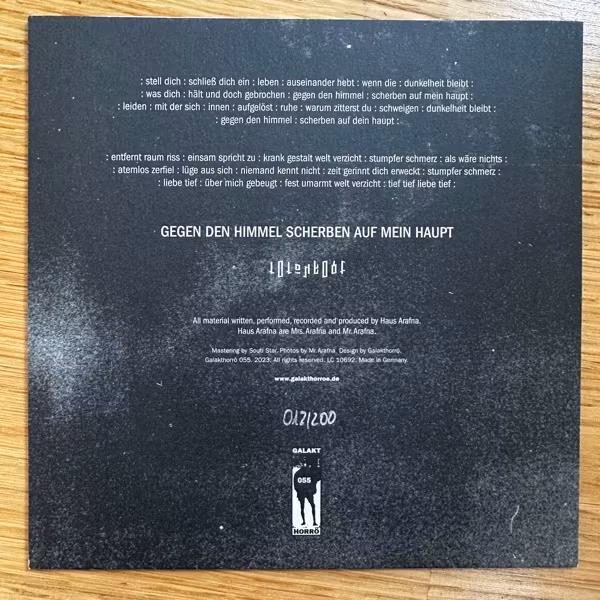 HAUS ARAFNA Dunkelheit Bleibt (Purple vinyl) (Galakthorrö - Germany original) (NM) 7"
