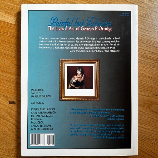 PAINFUL BUT FABULOUS The Lives and Art of Genesis P-Orridge (Soft Skull 2002) (VG+) BOOK