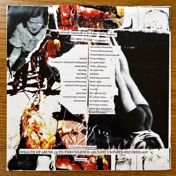 AXNAAR / BIZARRE UPROAR Split (Filth And Violence - Europe original) (EX) 7"