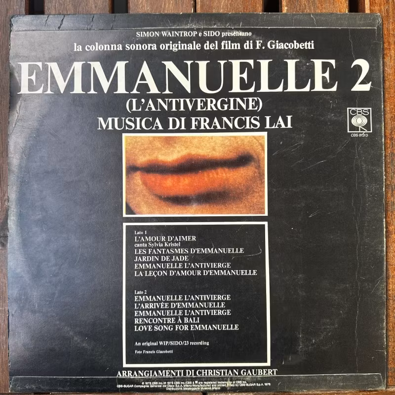 SOUNDTRACK Francis Lai – Emmanuelle 2 (L'Antivergine) (CBS - Italy original) (VG) LP