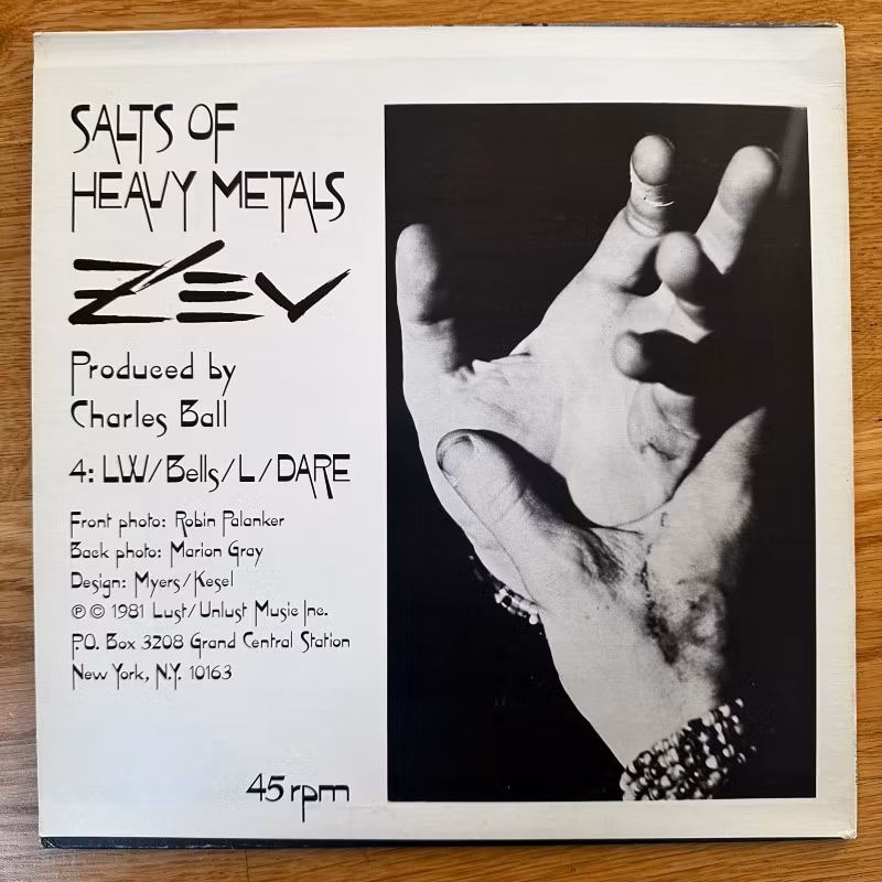 Z'EV Salts Of Heavy Metals (Infidelity - USA original) (VG+) 12"