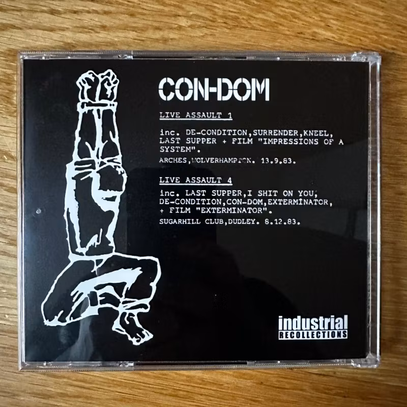 CON-DOM Live Assault 1 / Live Assault 4 (Industrial Recollections – Finland reissue) (NM) CD