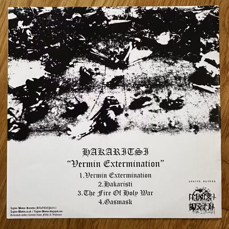 HAKARITSI Vermin Extermination (Legion Blotan - UK reissue) (EX) 7"