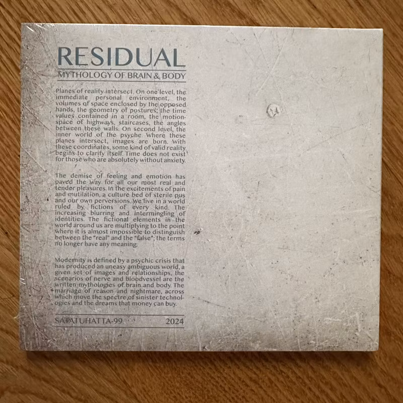 RESIDUAL Mythology Of Brain & Body (Satatuhatta – Finland original) (SS) CD