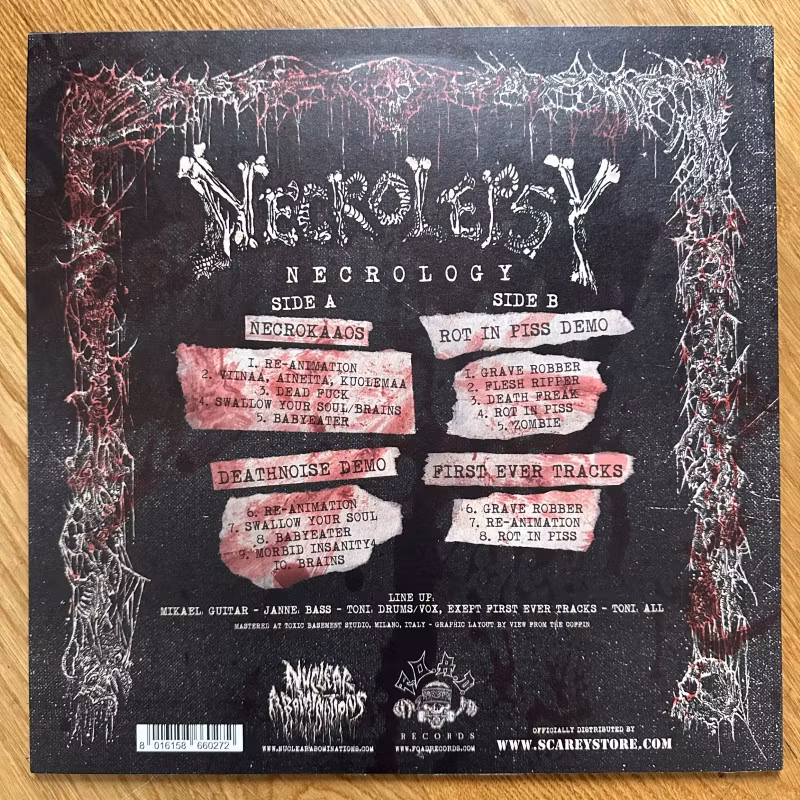 NECROLEPSY Necrology (Nuclear Abominations – Italy original) (EX/NM) LP