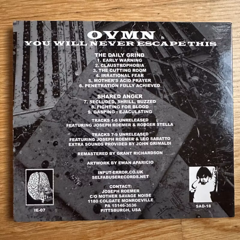 OVMN You Will Never Escape This (Input Error - UK, USA original) (NM) CD