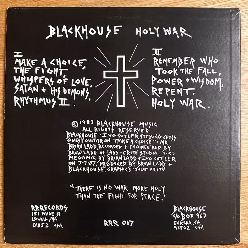 BLACKHOUSE Holy War (RRRecords - USA original) (VG+/EX) LP