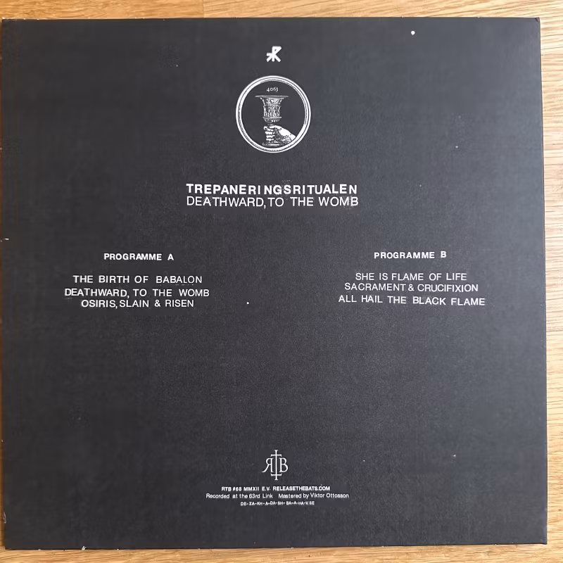 TREPANERINGSRITUALEN Deathward, To The Womb (Release The Bats - Sweden original) (NM) 10"