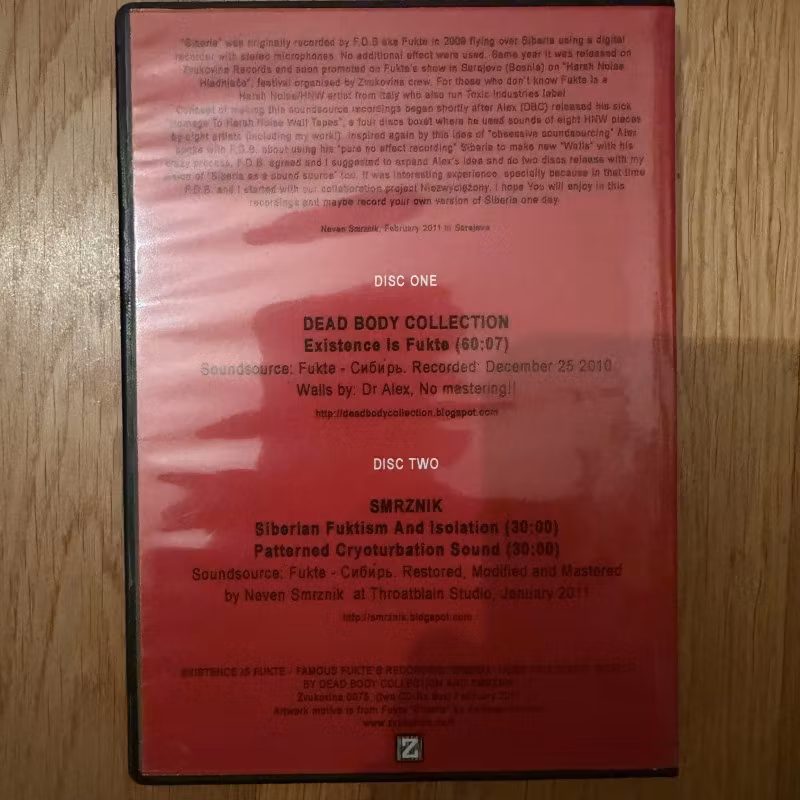 DEAD BODY COLLECTION / SMRZNIK Existence Is Fukte (Zvukovina - Bosnia & Herzegovina original) (NM) 2xCDR