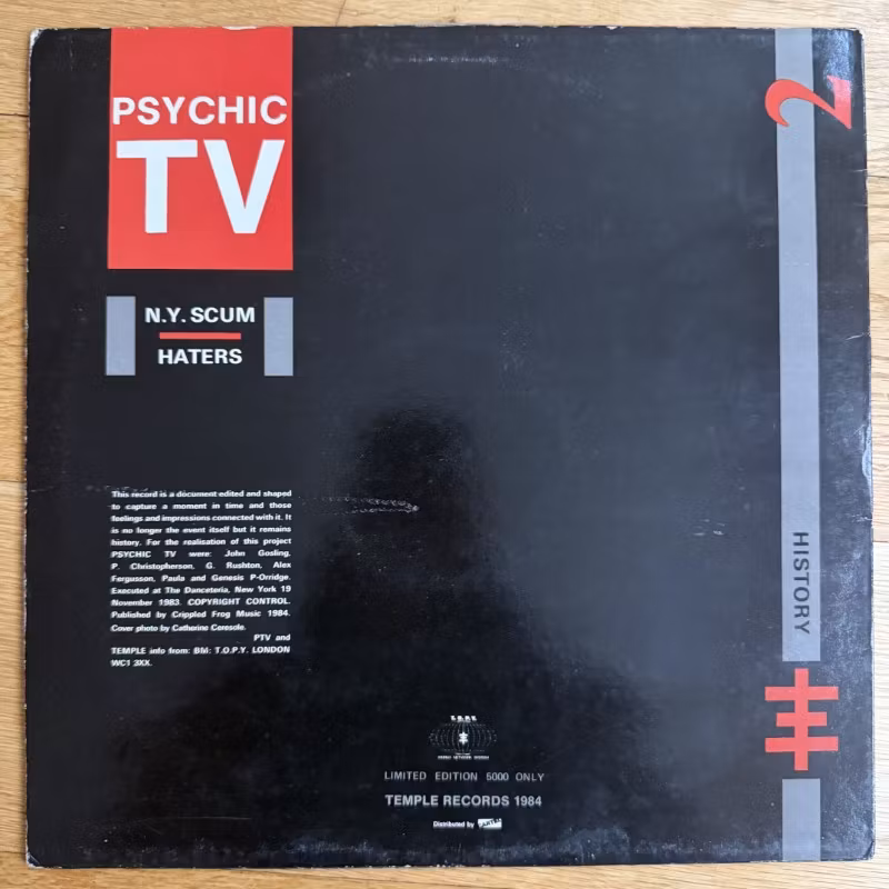 PSYCHIC TV N.Y. Scum (Temple - UK original) (VG) LP