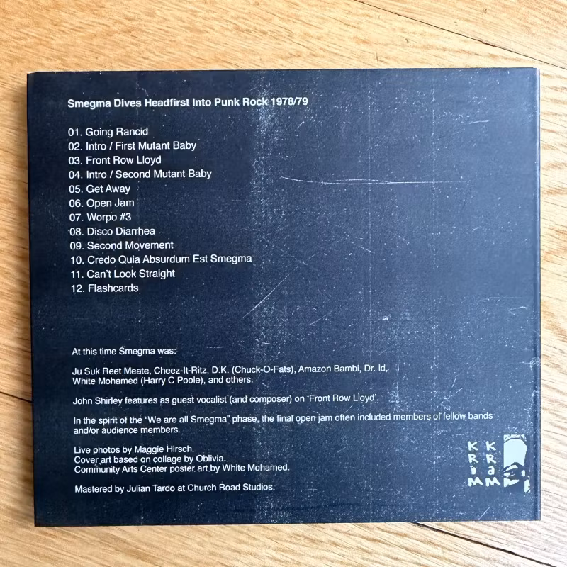 SMEGMA Smegma Dives Headfirst Into Punk Rock 1978/79 (Krim Kram – Ireland reissue) (NM) CD