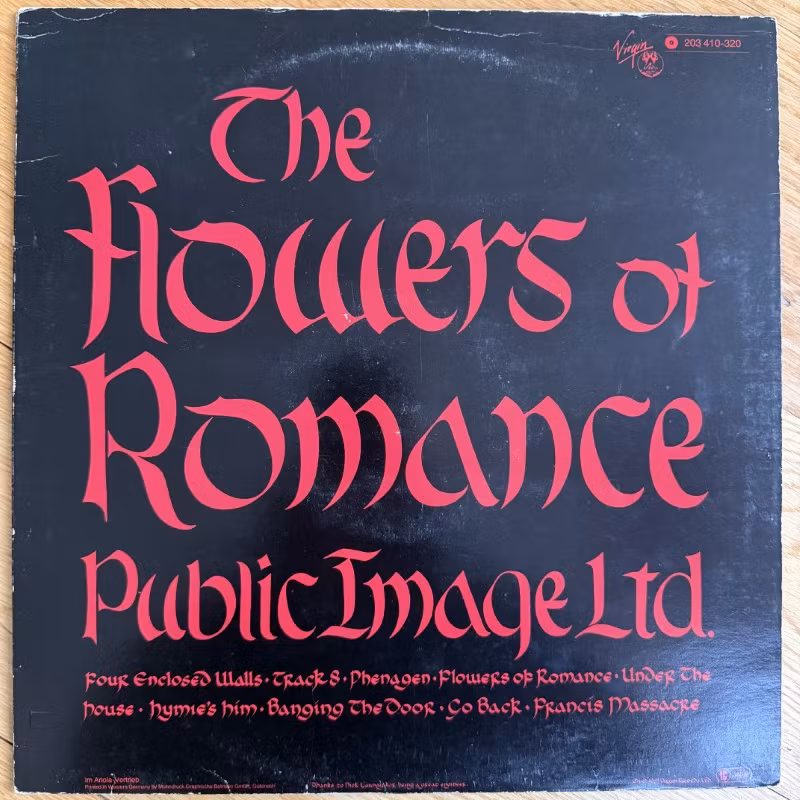 PUBLIC IMAGE LIMITED The Flowers Of Romance (Virgin - Germany original) (VG/VG+) LP