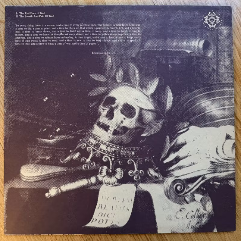 CURRENT 93 WITH THE BLACK AND RED MENSTRUAL SHOW The Red Face Of God / The Breath And Pain Of God (Maldoror - UK original) (EX/NM) 12"