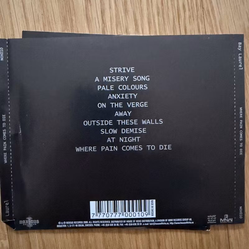 BAY LAUREL Where Pain Comes To Die (Noxious - Sweden original) (EX) CD