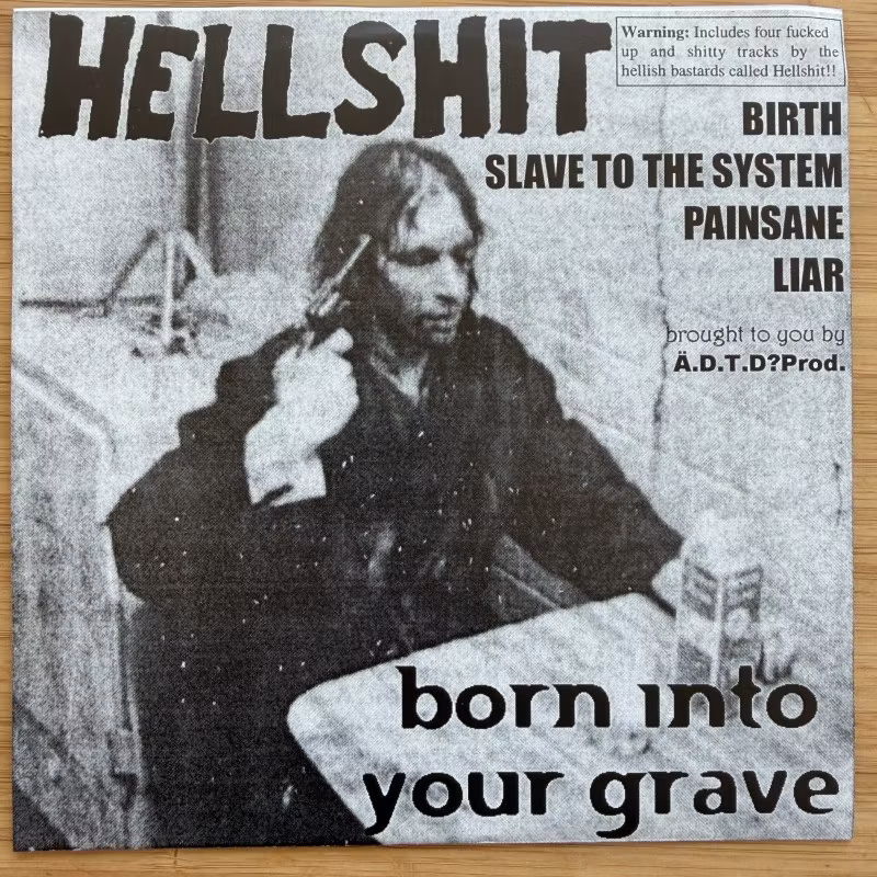 ANTABUS / HELLSHIT Split (Green vinyl) (Mysko Tapes - Sweden original) (EX) 7"