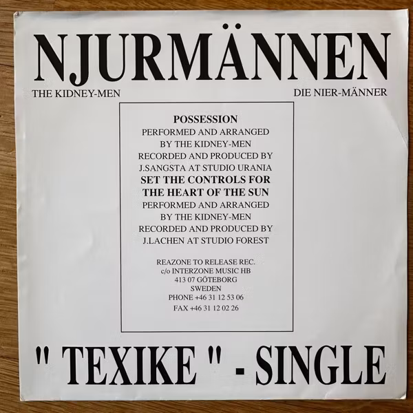 NJURMÄNNEN Texike (Reazone To Release - Sweden original) (VG+) 7"