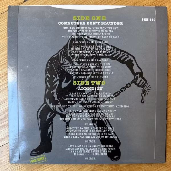 EXPLOITED, the Computers Don't Blunder (Secret - UK original) (EX/VG+) 7"