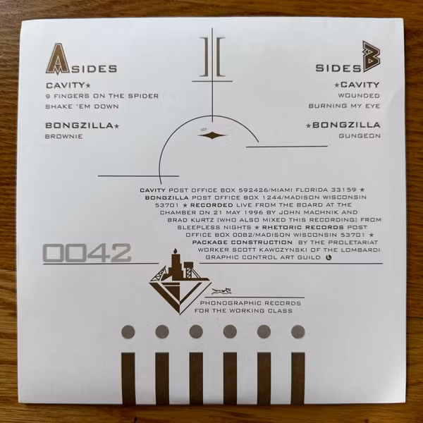 CAVITY & BONGZILLA Live (Rhetoric - USA original) (EX) 2x7"