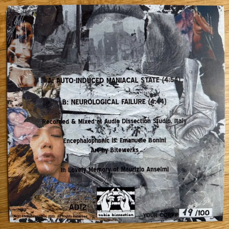 ENCEPHALOPHONIC Alone (Pink vinyl) (Audio Dissection – Italy original) (EX/NM) 7"