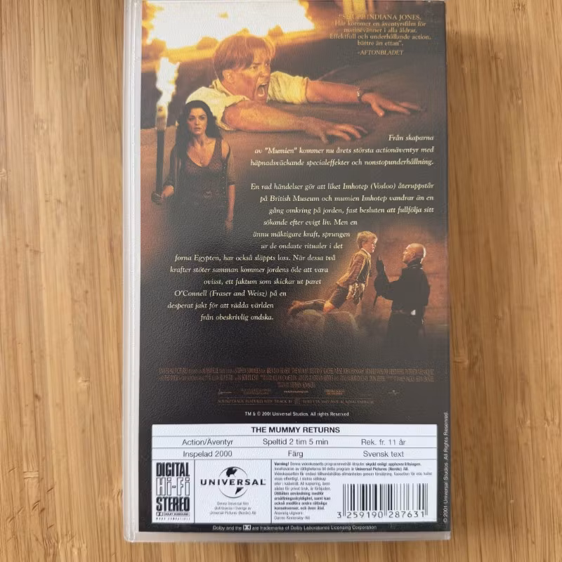 MUMIEN ÅTERKOMSTEN / THE MUMMY RETURNS (NM) VHS