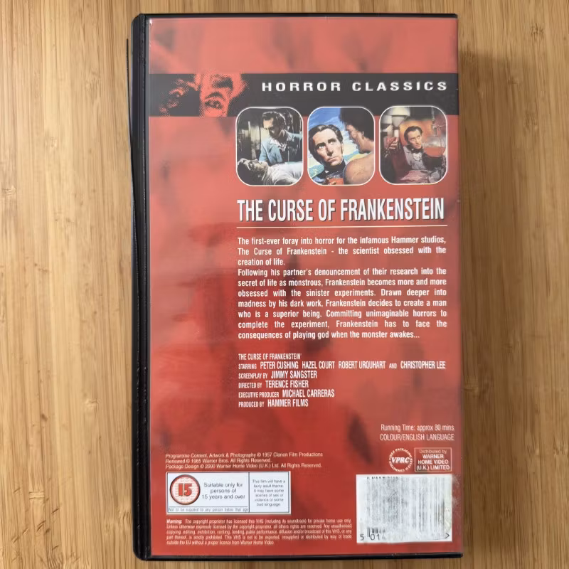 CURSE OF FRANKENSTEIN, the (EX) VHS