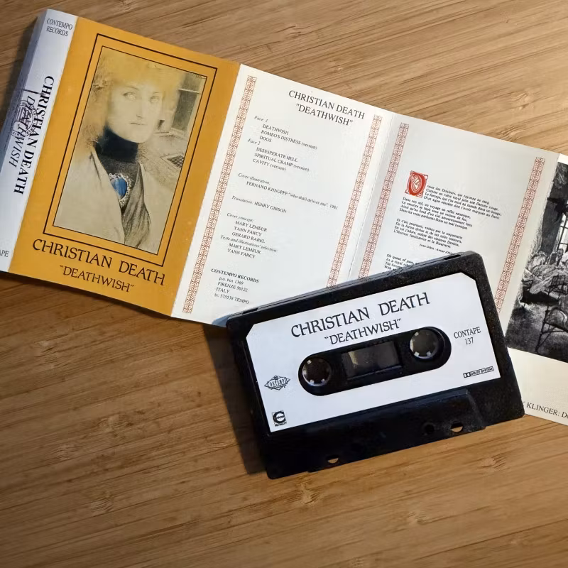 CHRISTIAN DEATH Deathwish (Contempo - Italy 1990 reissue) (VG+/NM) TAPE