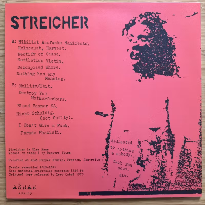 STREICHER Annihilism (ASRAR - Italy reissue) (NM) LP