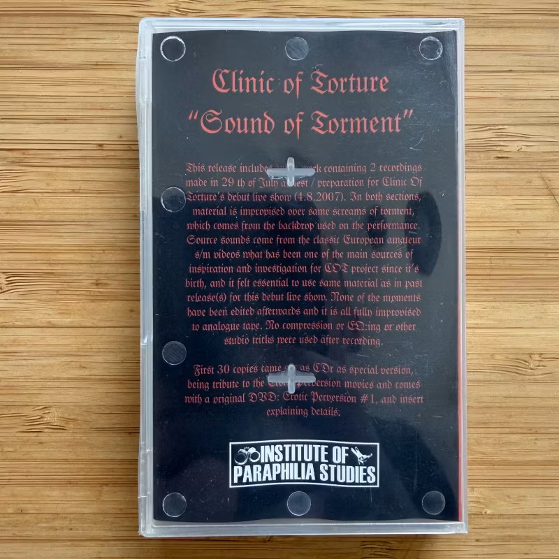 CLINIC OF TORTURE Sounds Of Torment (Institute Of Paraphilia Studies - Finland original) (EX) TAPE
