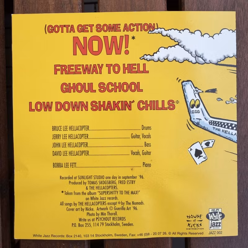!SLEEVE ONLY! HELLACOPTERS, the (Gotta Get Some Action) Now! (First press) (EX) 7" SLEEVE