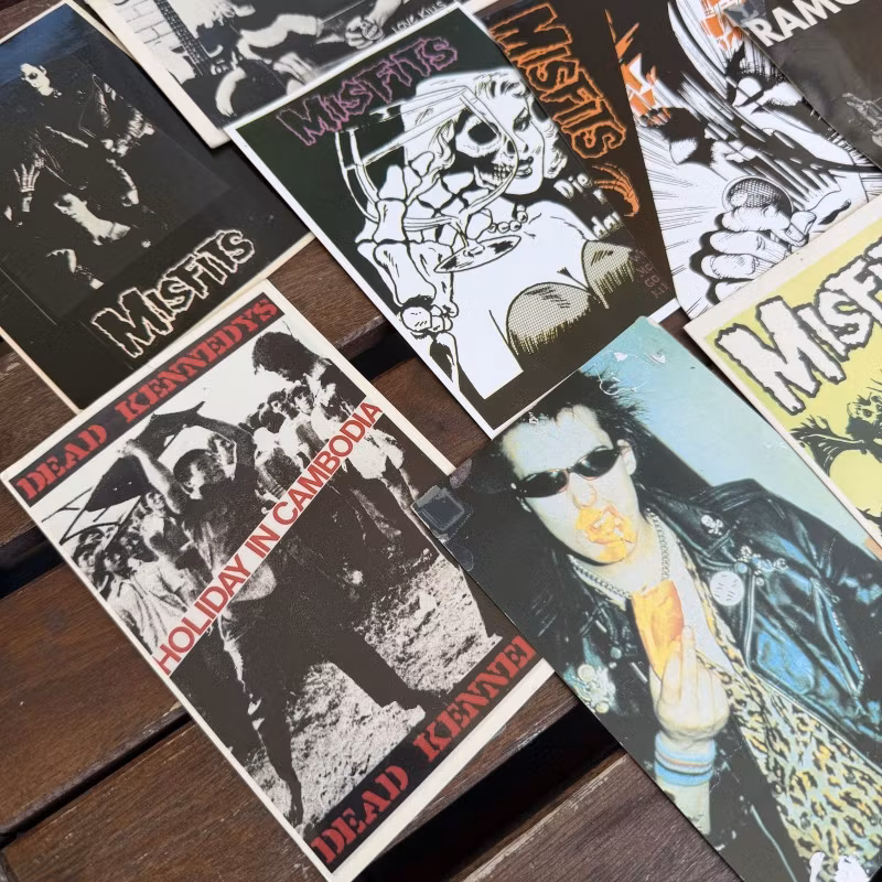 MISFITS, RAMONES, DEAD KENNEDYS, METALLICA, THE CLASH, SID VICIOUS (G-VG+) POSTCARDS