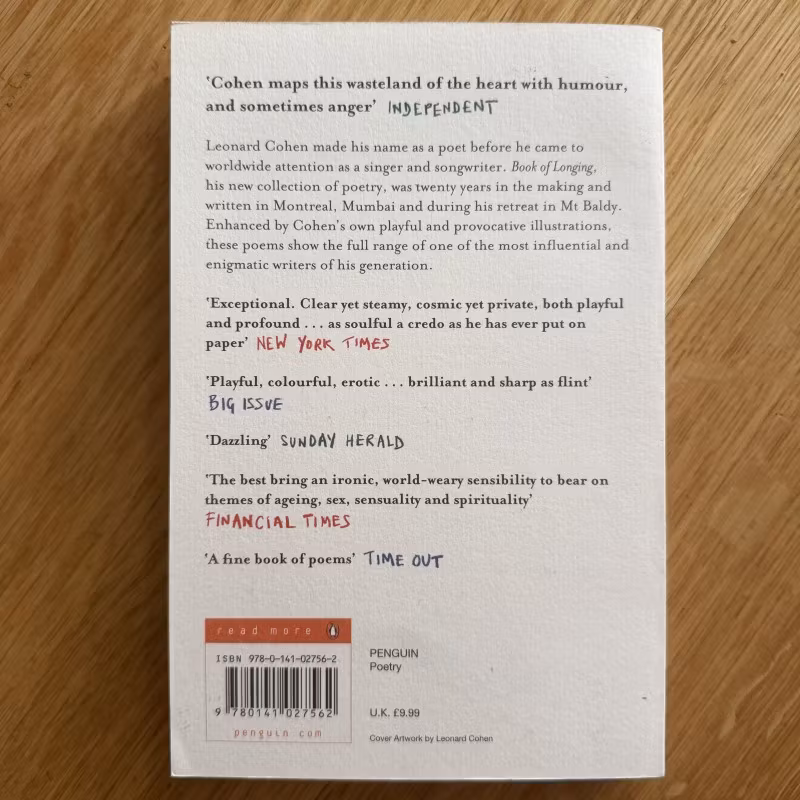 LEONARD COHEN Book of Longing (NM) BOOK