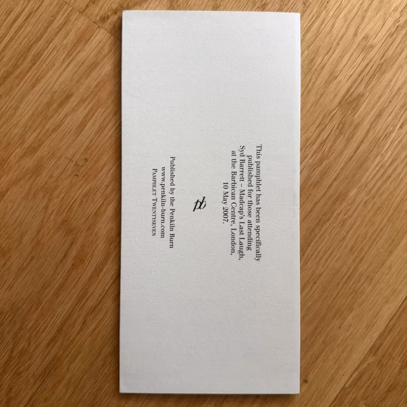 BILL DRUMMOND Syd Is Dead (NM) PAMPHLET